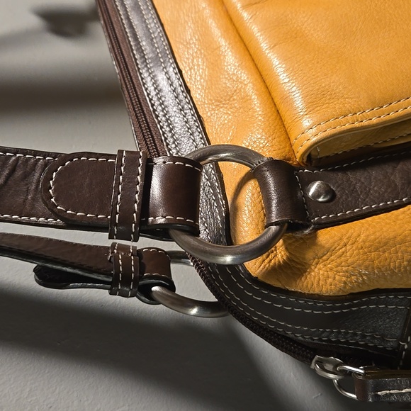 Sophia Visconti Yellow and Brown Shoulder Bag - Picture 9 of 10